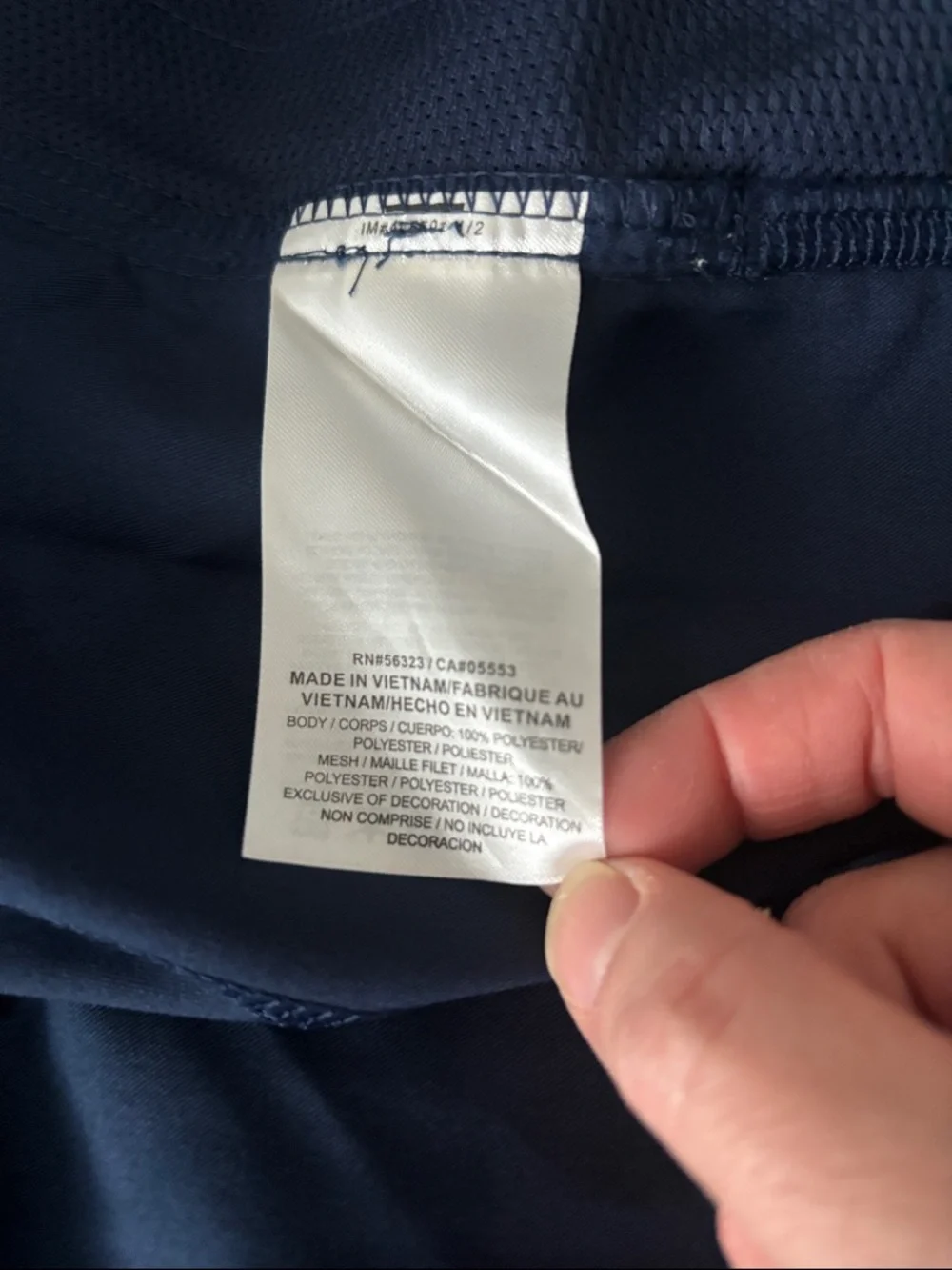 Nike Dri-FIT Full Zip Windbreaker Jacket Navy Blue XXL Warm Up Track Coat - Picture 9 of 10